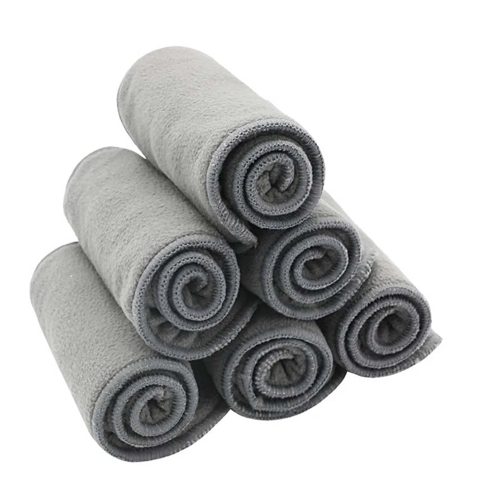 Happy Flute: Cloth Diaper Inserts, Bamboo Charcoal Microfiber 4/8/10 pcs