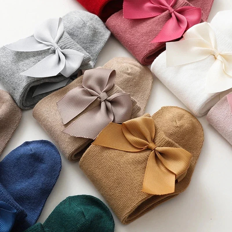 Baby Girls Socks Spanish Style Bow Cotton Mesh