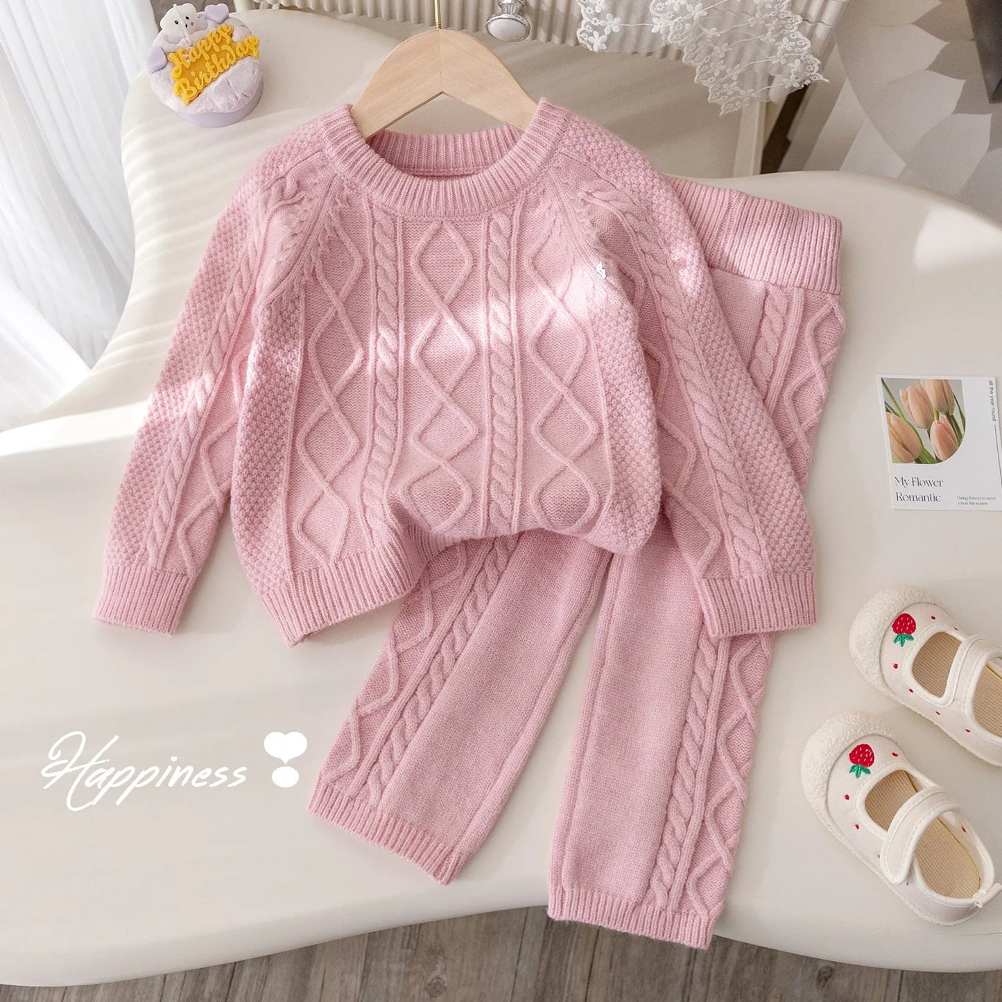 Autumn Winter Girls 2PCS Knitwears Set