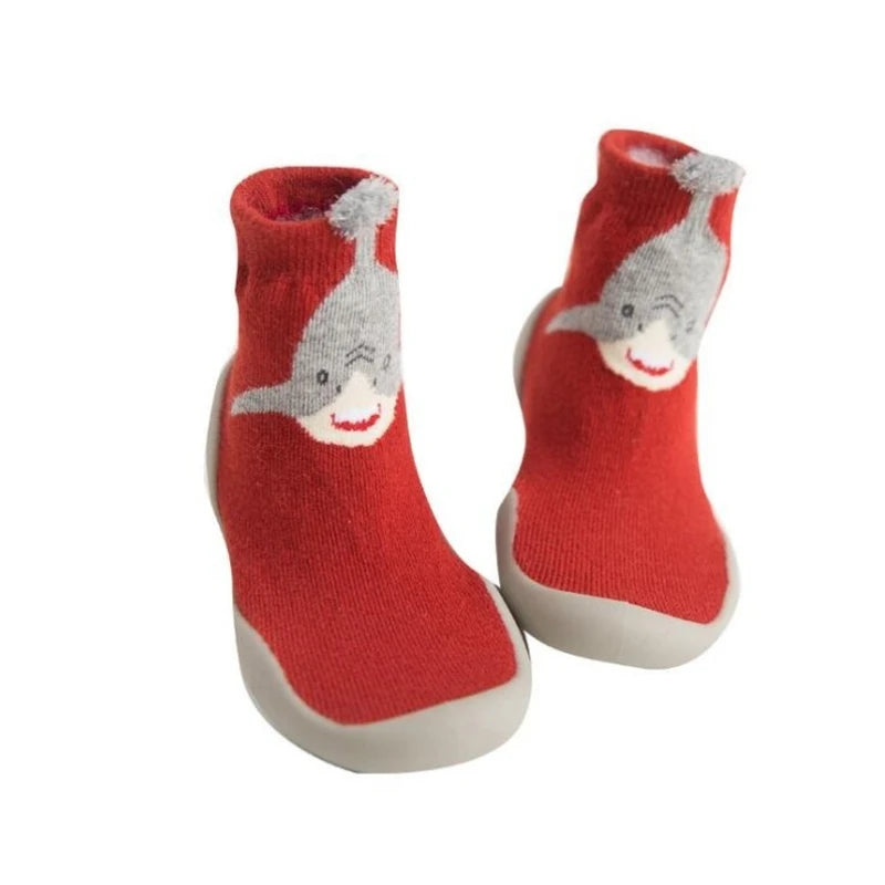 Assorted Rubber-Soled Socks, Fox, Shark, Lion