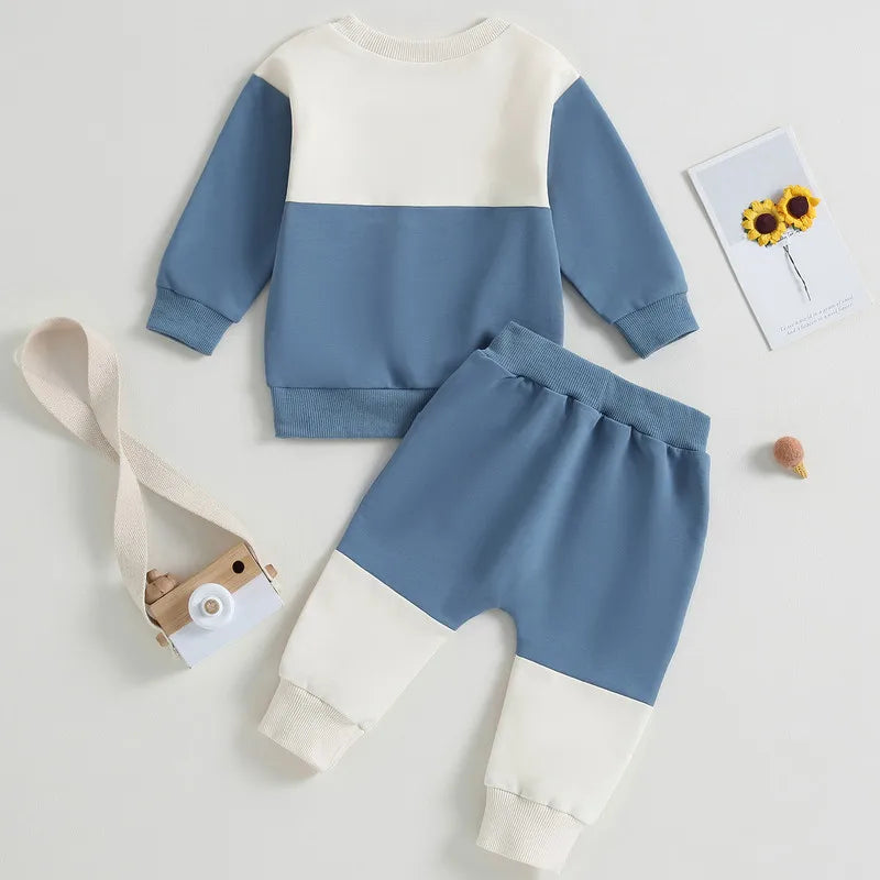 Contrast Color Pant Sets Spring Autumn Clothes