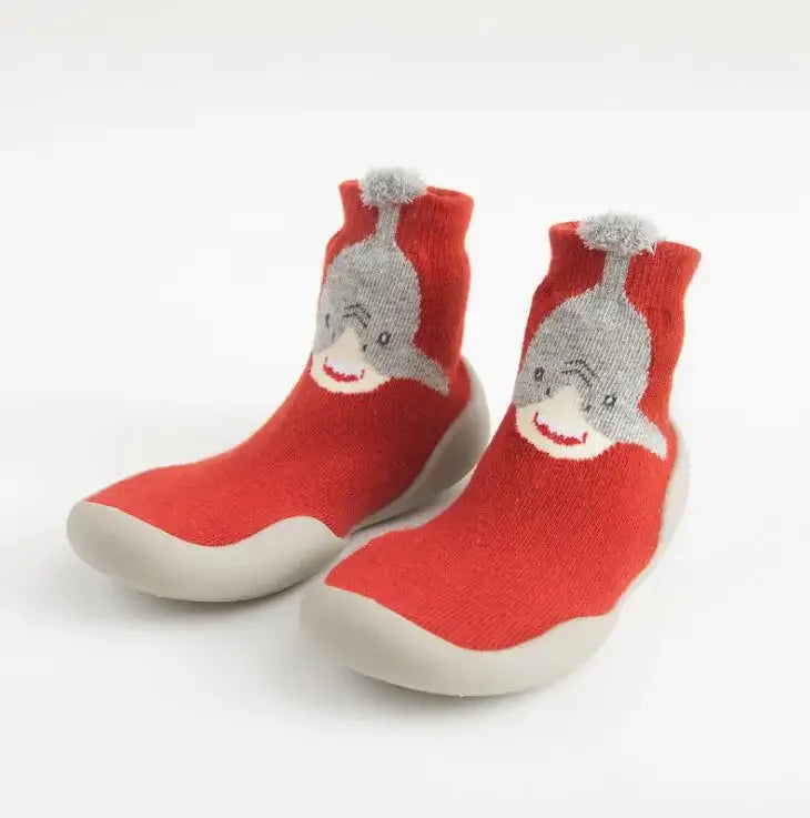 Assorted Rubber-Soled Socks, Fox, Shark, Lion