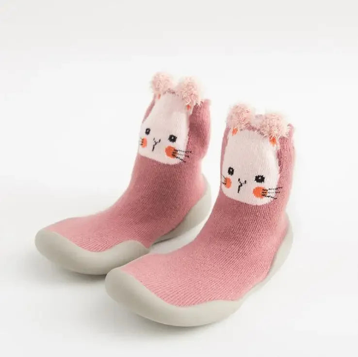 Assorted Rubber-Soled Socks, Fox, Shark, Lion
