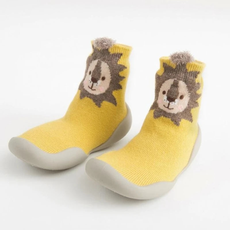 Assorted Rubber-Soled Socks, Fox, Shark, Lion
