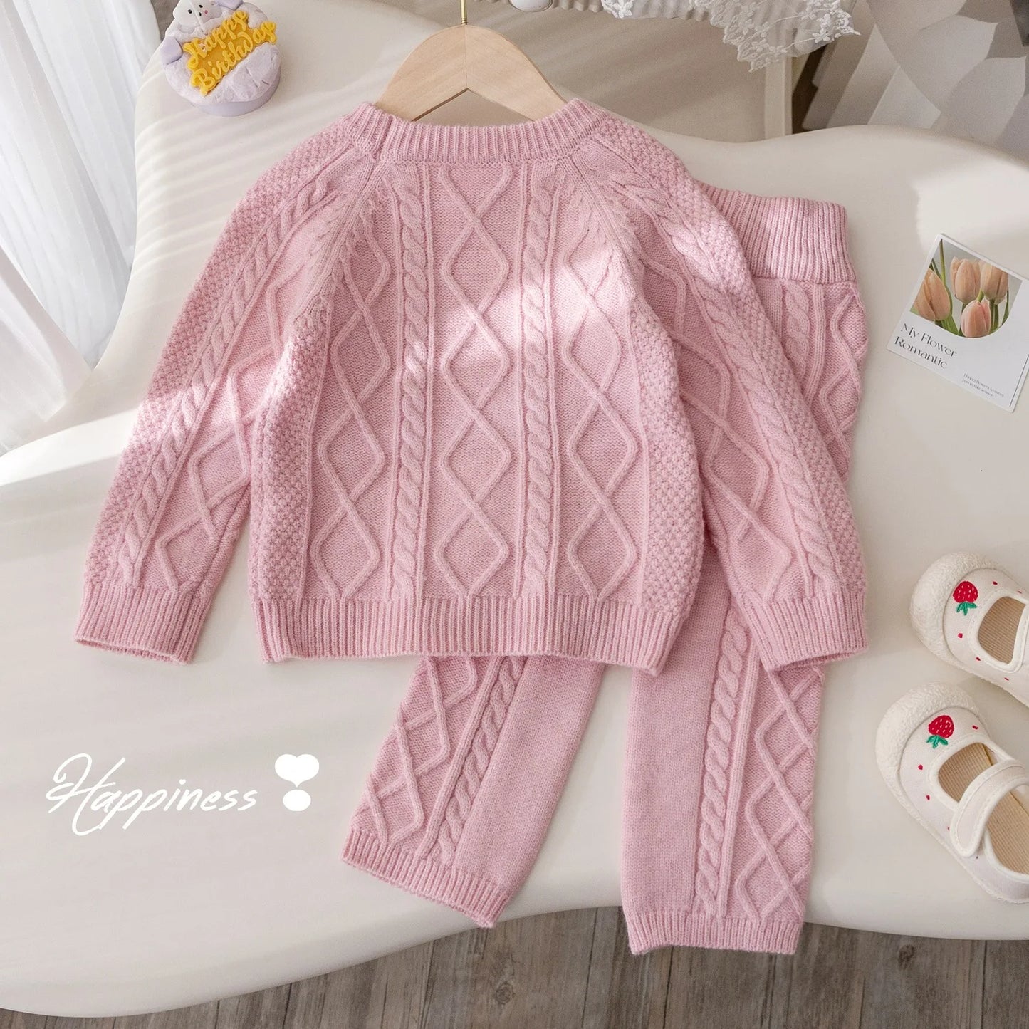 Autumn Winter Girls 2PCS Knitwears Set