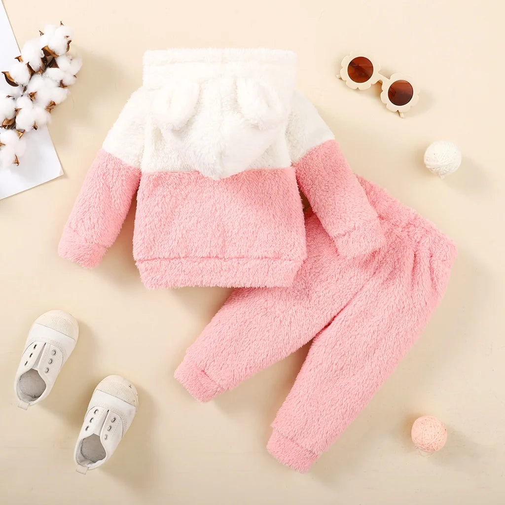 Fluffy Hooded Clothes Set