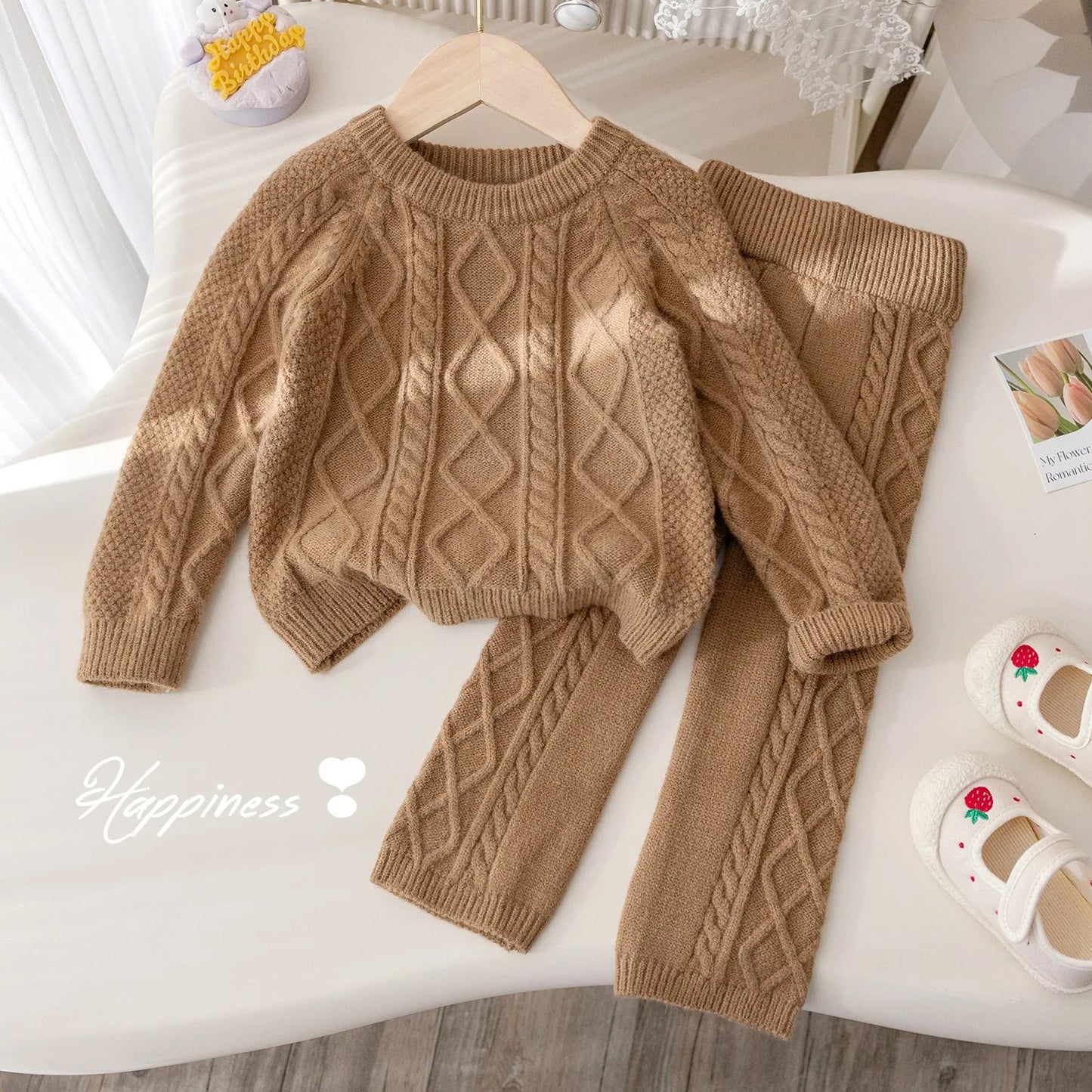 Autumn Winter Girls 2PCS Knitwears Set