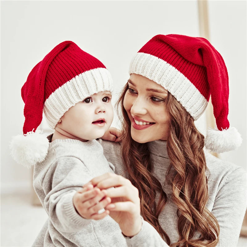 Christmas Family Matching Hats With Pompom