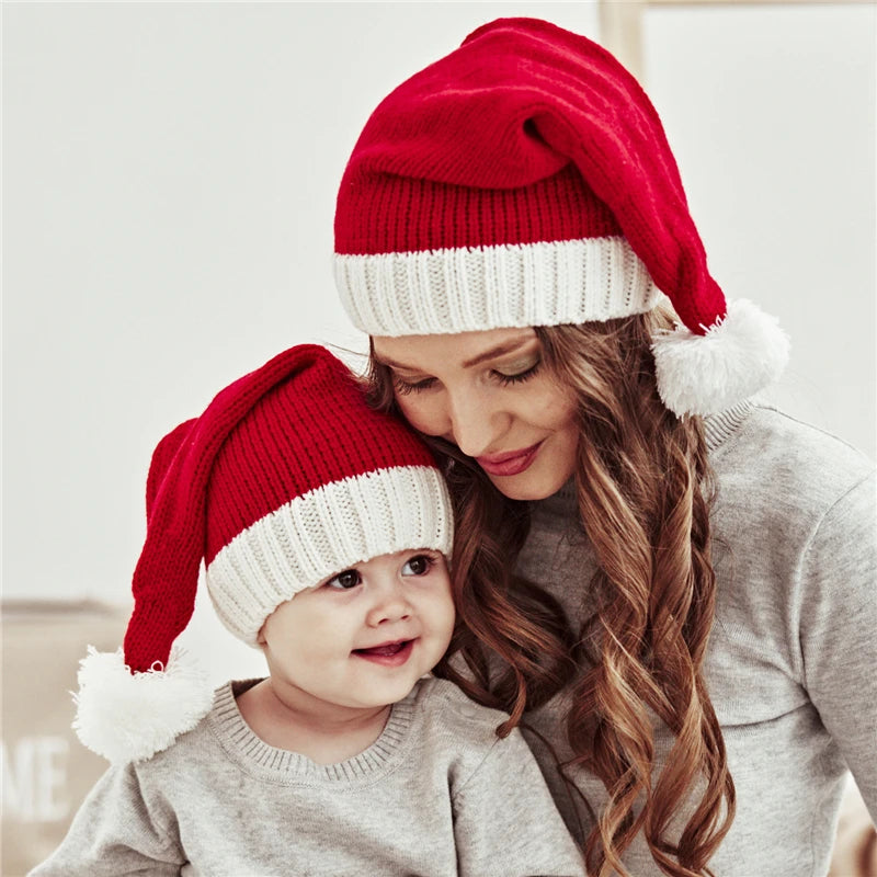 Christmas Family Matching Hats With Pompom